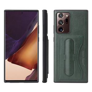 huismerk Voor Samsung Galaxy Note20 Ultra Fierre Shann Volledige dekking Beschermende lederen hoes met Holder & Card Slot(Groen)