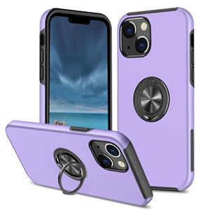 huismerk PC + TPU Shockproof Magnetic Protective Case with Invisible Ring Holder For iPhone 13 mini(Purple)