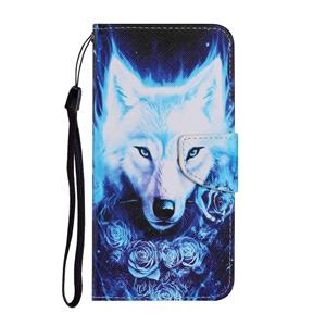 huismerk Voor Samsung Galaxy Note 20 Gekleurd tekenpatroon Horizontaal Flip PU Lederen hoesje met Holder & Card Slots & Wallet & Lanyard(Rose Wolf)