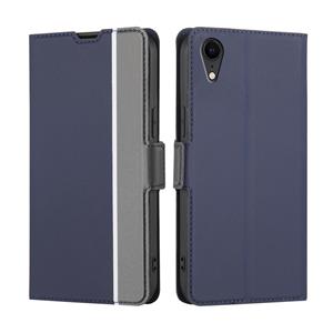 huismerk Twill Texture Side -knop Lederen telefoonhoesje voor iPhone XR