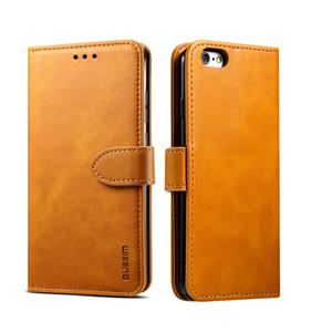 Voor iPhone 6 GUSSIM Magnetic Horizontal Flip Leather Case met Holder & Card Slots & & Wallet(Geel)