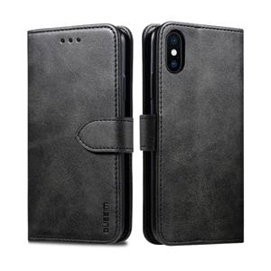 Voor iPhone XS Max GUSSIM magnetische horizontale Flip lederen draagtas met houder & card slots & & portemonnee (zwart)