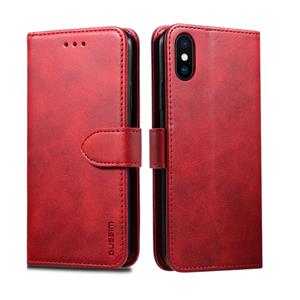 Voor iPhone XS Max GUSSIM Magnetic Horizontal Flip Leather Case met Holder & Card Slots & Wallet(Red)