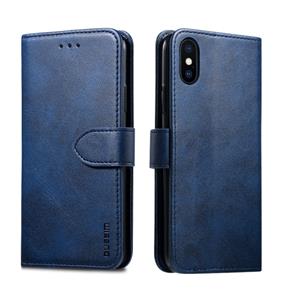 Voor iPhone XS Max GUSSIM Magnetic Horizontal Flip Leather Case met Holder & Card Slots & Wallet(Blue)