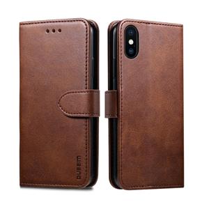 Voor iPhone XS Max GUSSIM Magnetic Horizontal Flip Leather Case met Holder & Card Slots & Wallet(Brown)