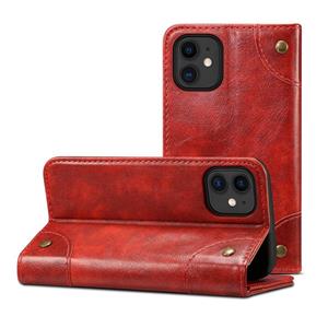 huismerk Barokke eenvoudige horizontale flip lederen hoes met houder & kaartslots & portemonnee voor iPhone 12 mini(Rood)