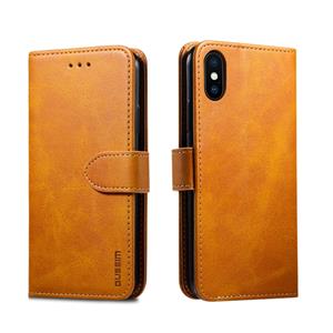 Voor iPhone XS Max GUSSIM magnetische horizontale Flip lederen draagtas met houder & card slots & & portemonnee (geel)