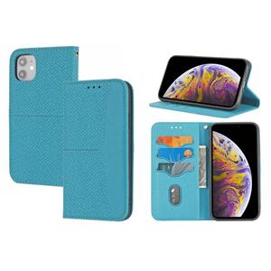 huismerk Geweven textuur stiksels magnetische horizontale flip pu lederen tas met houder & kaart slots & portemonnee & lanyard voor iphone 13 mini