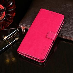 Voor Samsung Galaxy Note 20 5G idewei Crazy Horse Texture Horizontale Flip Lederen Case met Holder & Card Slots & Wallet(Rose Red)