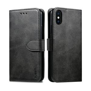 Voor iPhone XR GUSSIM Magnetic Horizontal Flip Leather Case met Holder & Card Slots & Wallet(Black)