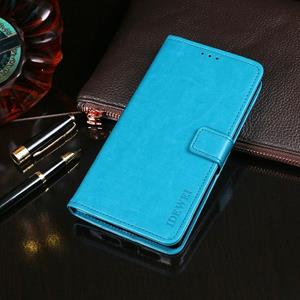 Voor Samsung Galaxy Note 20 5G idewei Crazy Horse Texture Horizontale Flip Lederen Case met Holder & Card Slots & Wallet (Sky Blue)