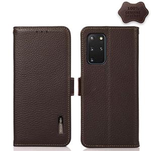 huismerk Voor Samsung Galaxy S20 + Khazneh Side-magnetische Litchi Lederen RFID-telefoonhoes (Brown)