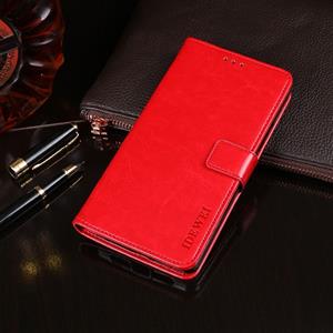 Voor Samsung Galaxy Note 20 Ultra idewei Crazy Horse Texture Horizontale Flip Lederen case met Holder & Card Slots & Wallet(Red)