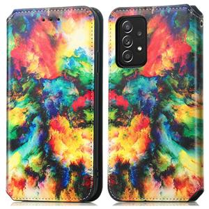 huismerk Voor Samsung Galaxy A52 5G Kleurrijke Magnetische Horizontale Flip PU Lederen Case met Houder & Card Slot & Portemonnee (kleurrijke wolk)