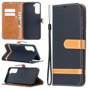 huismerk Voor Samsung Galaxy S30 Plus Kleur Bijpassende Denim Textuur Horizontale Flip Lederen case met Holder & Card Slots & Wallet & Lanyard(Zwart)