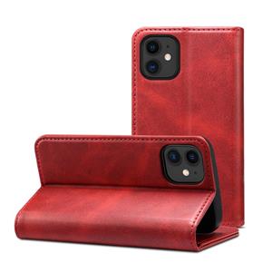 huismerk Kalftextuur horizontale flip lederen hoes met houder & kaartslots & portemonnee voor iPhone 12 mini(Rood)