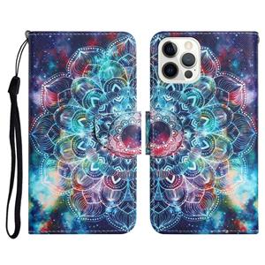 huismerk Geschilderd Patroon Horizontale Flip Lederen Case met Houder & Card Slot & Portemonnee voor iPhone 13 Pro MAX (Sterry Mandala)