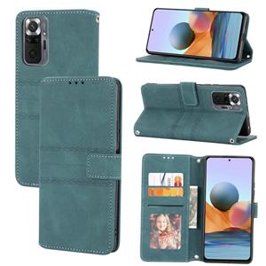 huismerk Voor Xiaomi Redmi Note 10 Pro 5G reliëf gestreepte magnetische gesp PU + TPU horizontale flip lederen tas met houder & kaart slot & portemonnee en fo