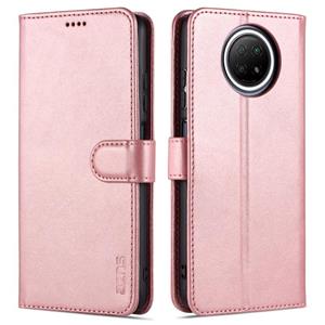 Voor Xiaomi Redmi Note 9 5G Azns Skin Feel Calf Texture Horizontale Flip Leren Case met Kaart Slots & Houder & Portemonnee (Rose Gold)