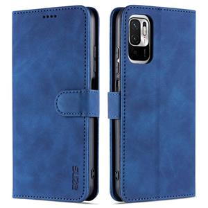 Voor Xiaomi Poco M3 PRO 5G AZNS Skin Feel Calf Texture Horizontale Flip Lederen Case met Kaart Slots & Houder & Portemonnee