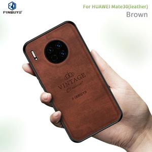 PINWUYO Voor Huawei Mate 30 5G (leder)  Zun-serie PC + TPU + Skin Waterproof Anti-fall All-inclusive Beschermhoes(Bruin)