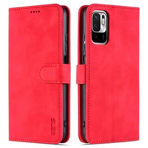 Voor Xiaomi Poco M3 Pro 5G AZNS Skin Feel Calf Texture Horizontale Flip Lederen Case met Kaart Slots & Houder & Portemonnee