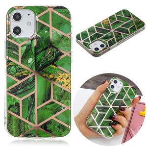 huismerk Voor iPhone 12 Plating Marble Pattern Soft TPU Beschermhoes (Groen)