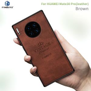 PINWUYO Voor Huawei Mate 30 Pro 5G (Leder)  Zun Series PC + TPU + Skin Waterproof Anti-fall All-inclusive Protective Case(Brown)