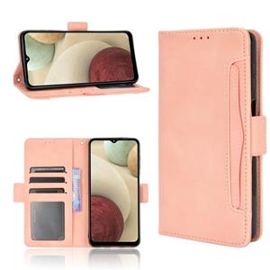 huismerk For Samsung Galaxy M32 Skin Feel Calf Pattern Horizontal Flip Leather Case with Holder & Card Slots & Photo Frame(Pink)