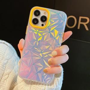 huismerk Kleur Matching Lens Kameleon Serie Beschermende telefooncase voor iPhone 13 (Diamond Pattern)