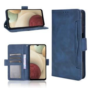 huismerk For Samsung Galaxy M32 Skin Feel Calf Pattern Horizontal Flip Leather Case with Holder & Card Slots & Photo Frame(Blue)