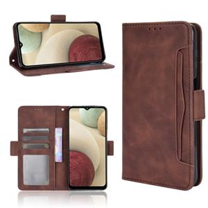 huismerk For Samsung Galaxy M32 Skin Feel Calf Pattern Horizontal Flip Leather Case with Holder & Card Slots & Photo Frame(Brown)