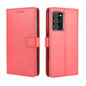 huismerk Voor Samsung Galaxy Note20 Ultra Retro Crazy Horse Texture Horizontale Flip Lederen case met Holder & Card Slots & Lanyard(Red)