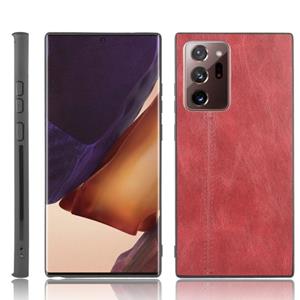 huismerk Voor Samsung Galaxy Note20 Ultra Schokbestendige naaikoeienhuid PC + PU + TPU-hoesje(rood)