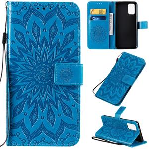 huismerk Voor Galaxy S20+ Sun Print Horizontale Flip Beschermhoes met Houder & Card Slots & Wallet(Blue)