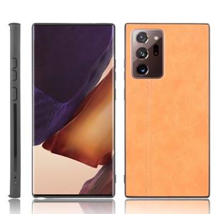 huismerk Voor Samsung Galaxy Note20 Ultra Schokbestendige naaikoeienhuid PC + PU + TPU-hoesje(oranje)