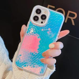 huismerk Kleur Matching Lens Chameleon Serie Beschermende telefooncase voor iPhone 13 Pro (Crocodile Pattern)