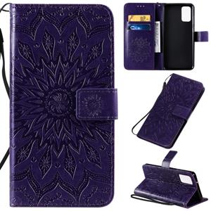 huismerk Voor Galaxy S20+ Sun Print Horizontale Flip Beschermhoes met Houder & Card Slots & Wallet(Purple)