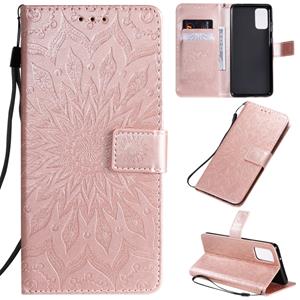 huismerk Voor Galaxy S20+ Sun Print Horizontale Flip Beschermhoes met Holder & Card Slots & Wallet(Rose Gold)