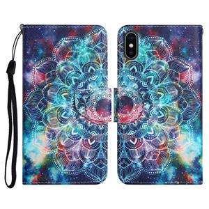 huismerk Geschilderd Patroon Horizontale Flip Lederen Case met Houder & Card Slot & Portemonnee voor iPhone XS MAX (Sterry Mandala)