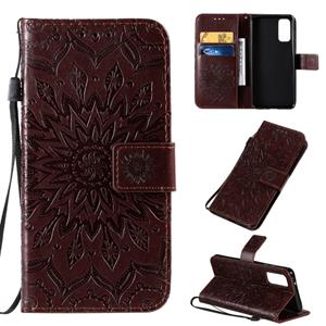 huismerk For Galaxy S20 Sun Print Horizontal Flip Protective Case with Holder & Card Slots & Wallet(Brown)