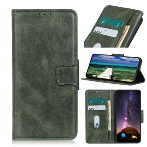 huismerk Voor Oppo A16 Mirren Crazy Horse Texture Horizontale Flip Lederen Case met Houder & Card Slots & Portemonnee (Dark Green)