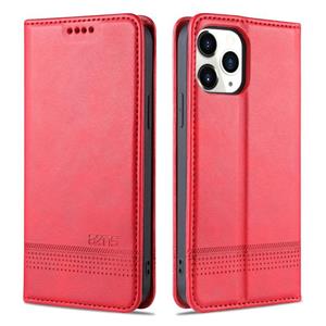 AZNS magnetische kalf textuur horizontale flip lederen geval met kaart slots & portemonnee voor iPhone 13 (rood)