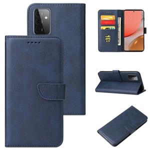 huismerk For Samsung Galaxy A72 5G / 4G Calf Texture Buckle Horizontal Flip Leather Case with Holder & Card Slots & Wallet(Blue)