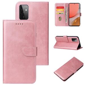 huismerk For Samsung Galaxy A72 5G / 4G Calf Texture Buckle Horizontal Flip Leather Case with Holder & Card Slots & Wallet(Rose Gold)