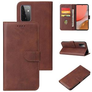 huismerk For Samsung Galaxy A72 5G / 4G Calf Texture Buckle Horizontal Flip Leather Case with Holder & Card Slots & Wallet(Brown)