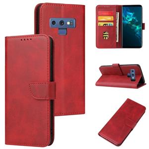 huismerk Voor Samsung Galaxy Note9 Kalf Textuur Gesp Horizontale Flip Lederen Hoesje met houder &sleuven & portemonnee (rood)