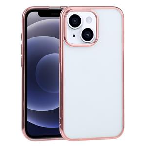 huismerk Ultradunne galvaniserende TPU beschermhoes voor iPhone 13 (roze)