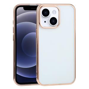 huismerk Ultradunne Electroplating TPU-beschermhoes voor iPhone 13 (Rose Gold)