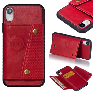 huismerk Lederen beschermhoes voor iPhone XR (rood)